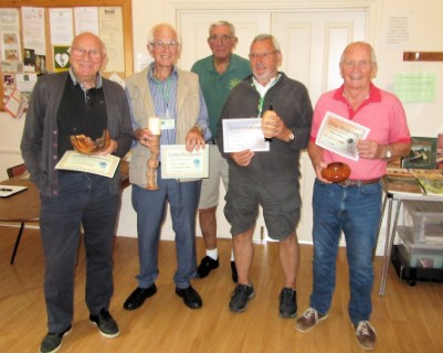 The August winners with Bert who counted the votes